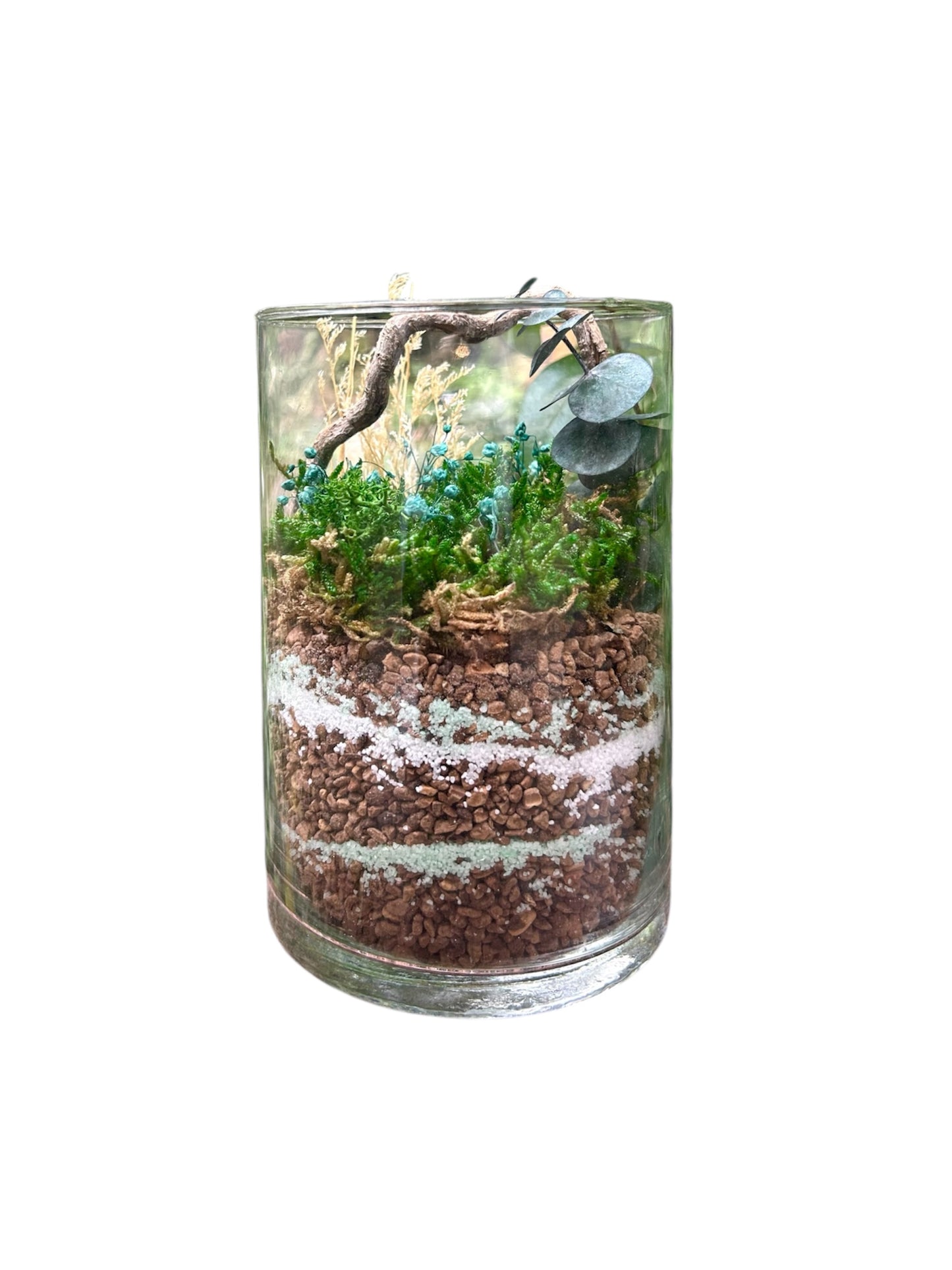 Glass Moss Garden IV - Terrarium in vetro con muschio e fiori stabilizzati